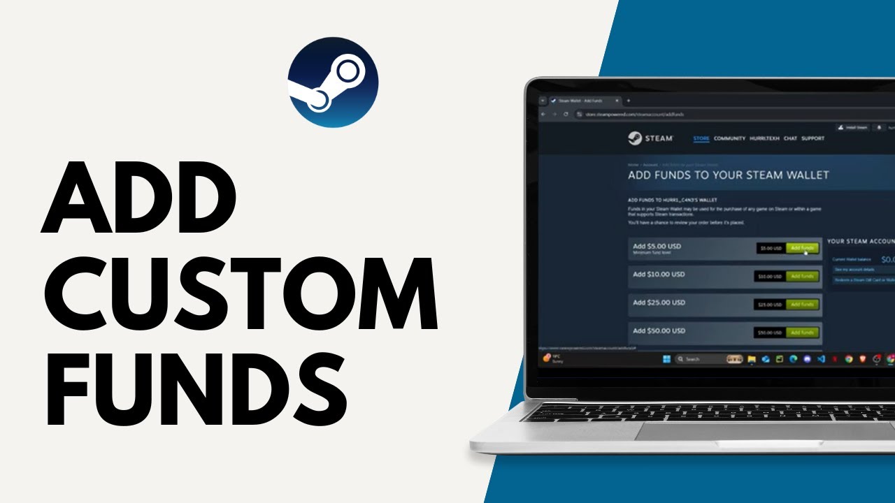 How to Add Custom Funds to Steam Wallet - YouTube