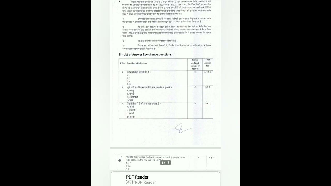 UPSI 2021 revised answer key# kaise dekhe ans
