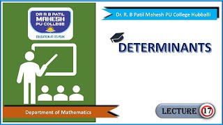 Determinants Lecture 17