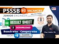 Download Branch wise excel sheet of PSSSB JE result for merit wise analysis Adv 03 of 2024