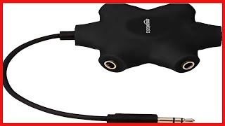 Amazon Basics 5 Way Multi Headphone Splitter   Black, 5 Pack