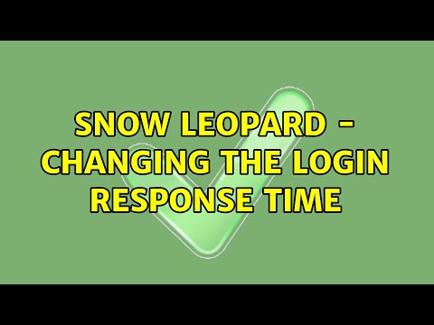 Snow Leopard - changing the login response time