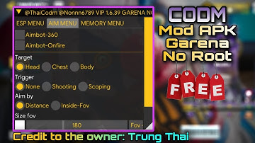 codm garena mod menu v1.6.39 | no root/antiban/aim/esp/tutorial