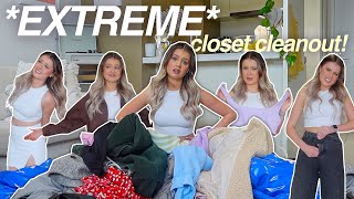 *EXTREME* CLOSET CLEANOUT! 🧺👗✨ (trying on ALL my clothes) declutter &amp; organise with me!