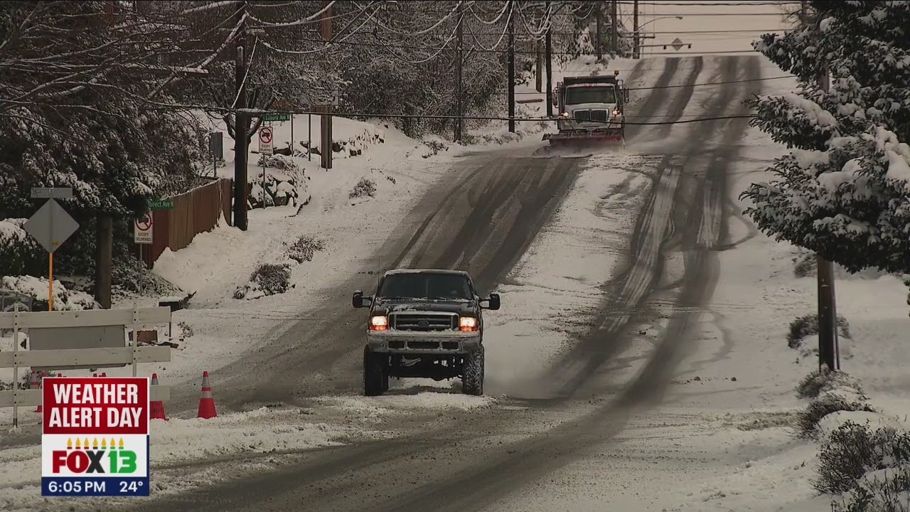 Slick driving conditions, road closures in Western Washington | FOX 13 News