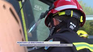 Montigny-le-Bretonneux : entraînement des pompiers en conditions réelles