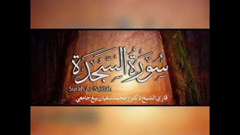 سورة السجدة // الشيخ د/ محمد سفيان بيغ الجامعي