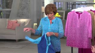 Liz Claiborne New York Painterly Chevron Tunic with Mary Beth Roe