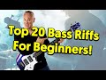 Top 20 MUST KNOW Bass Riffs For Beginners (tabs & tutorial)