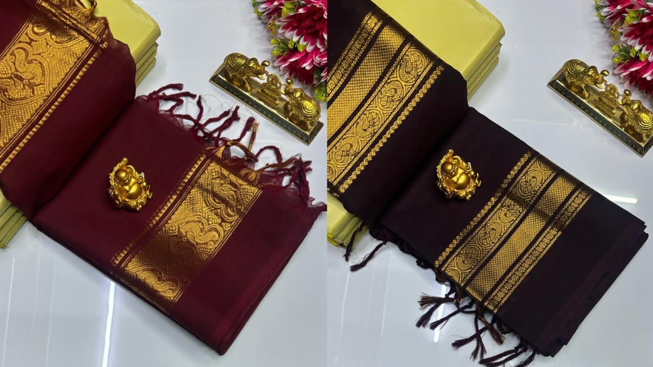 Premium kanchi cotton sarees🌷🌸 Whatsapp: 9443757201 #purecotton #trending 