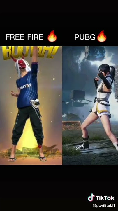 free fire vs pubg emotes😎❤️🔥