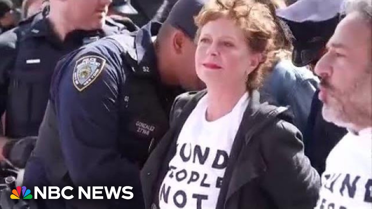 Susan Sarandon among hundreds protesting Netanyahu’s speech outside the U.N.