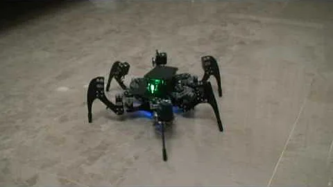 A six-legged walking robot with body movements and different walking gaits