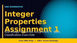 GRE Integer Properties Assignment 1: Types Classification Even-Odd