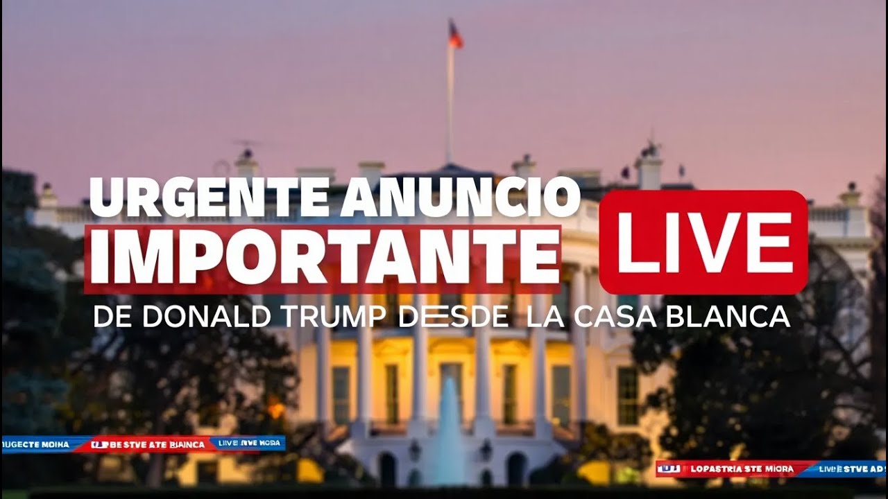 URGENTE ANUNCIO IMPORTANTE DE DONALD TRUMP DESDE LA CASA BLANCA - YouTube