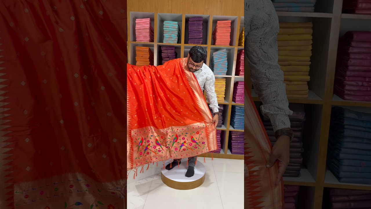 Pure Zari Temple Parrot Paithani Dupatta