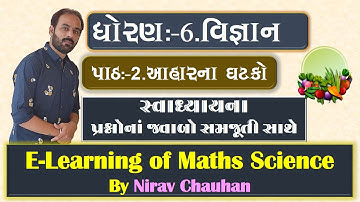std 6 science ch 2 aaharna ghatako swadhyay || E-learning of Maths-Science by Nirav Chauhan