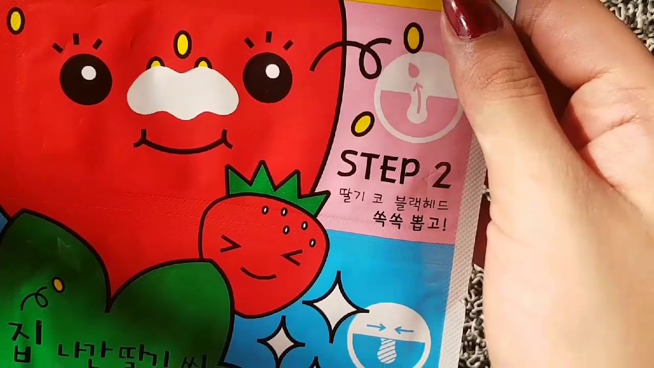 Review |Tony Moly strawberry 3 Step nose pack | Tomato sheet mask | F&M