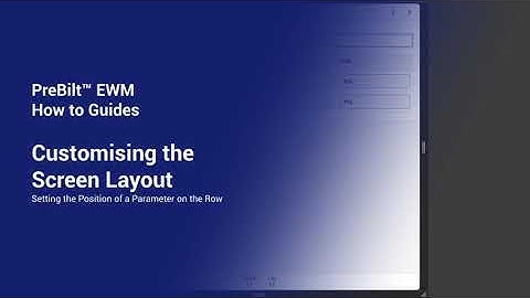 PreBilt for EWM | Framework Configuration | Setting the Position of a Parameter on the Row