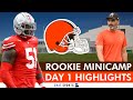 Cleveland browns rookie minicamp news day 1 highlights full roster  top 3 players to watch for