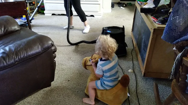 2 year old rides horse