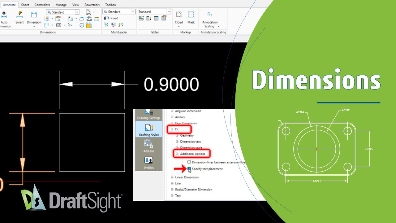 Manually Place Dimension Text on Creation of Dimension (From Dimension Style)
