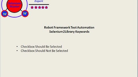 Robot Framework Selenium2Library Keyword Checkbox