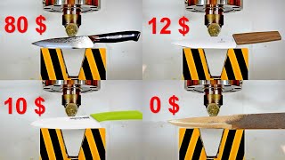 HYDRAULIC PRESS VS KNIVES MADE OF EXPENSIVE AND CHEAP STEELS