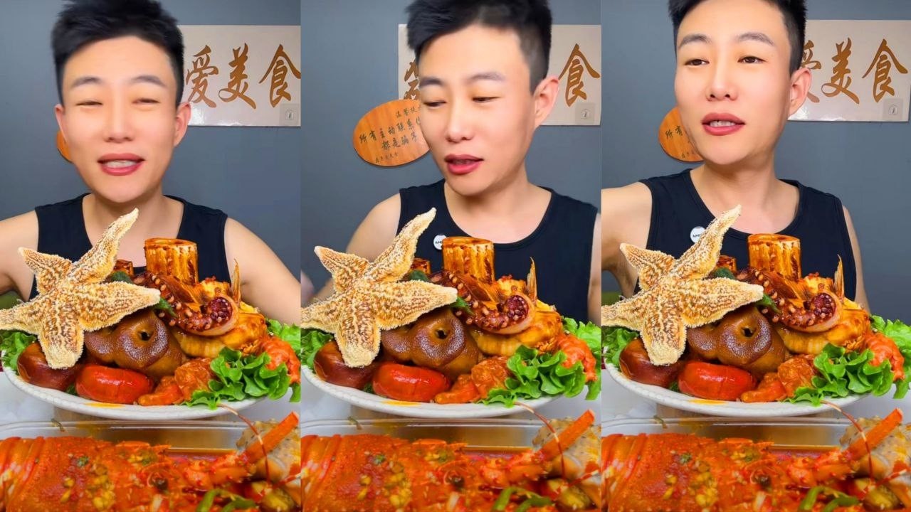 EPIC SPICY SEAFOOD MUKBANG Eating Giant Starfish, Octopus & Lobster | Chinese ASMR Food Show