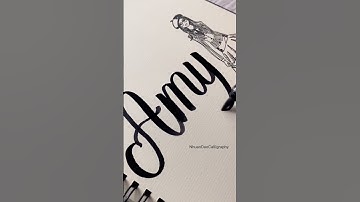 🥰Is Amy here?🥰😊 Brush Lettering & Modern Calligraphy🥰#NhuanDaoCalligraphy #Calligraphy #shorts