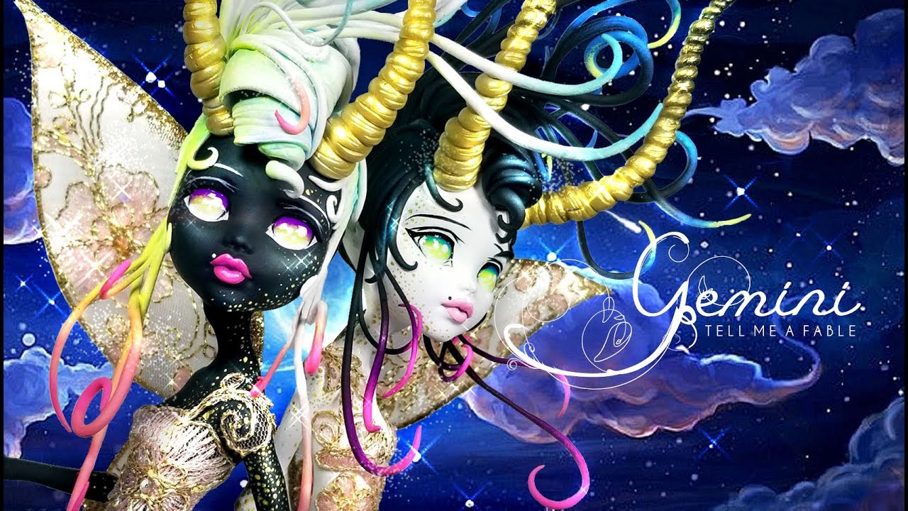 Doll Figurine Repaint GEMINI |Twins | Ying Yang | Monster High Ooak Repaint