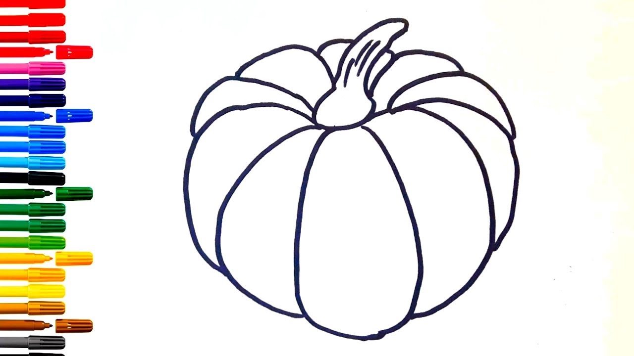 Draw Pumpkin How To Draw And Paint Pumpkin Coloring Pages Youtube