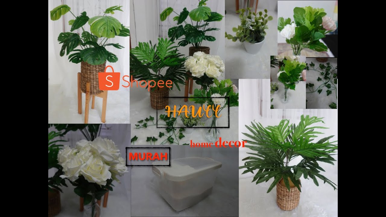 SHOPEE HAUL ROOM DECOR TANAMAN ARTIFICIAL POT  ANYAMAN  