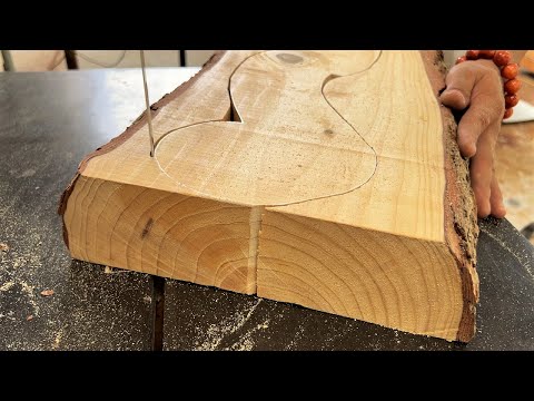 देहाती लकड़ी का उपयोग करते हुए सुंदर लकड़ी के फर्नीचर // सरल तकनीक वुडवर्किंग शिल्प कौशल