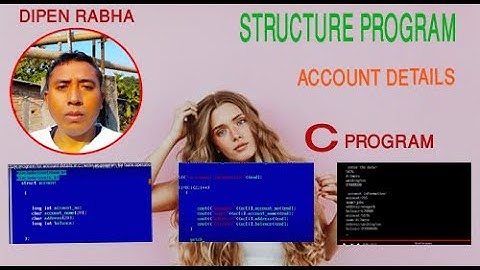 structure program for account details in c++ | write a program for bank operation using structure