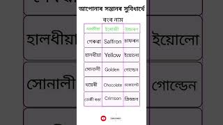 All Colours Name With Pronunciation 🗣️⬇️📚💡 সকলো ধৰণৰ ৰংৰ নাম ইংৰাজী আৰু অসমীয়া উচ্চাৰণৰ সৈতে 🗣️