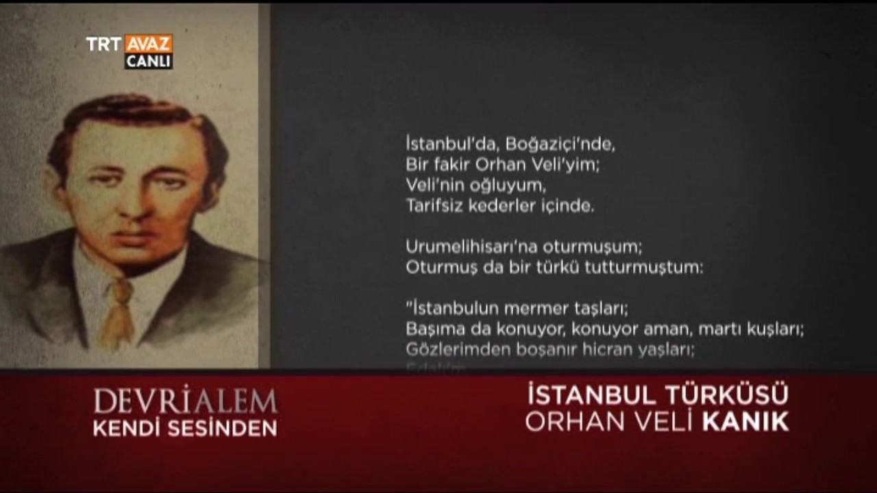 orhan veli kanik in sesinden istanbul turkusu siiri devrialem trt avaz youtube