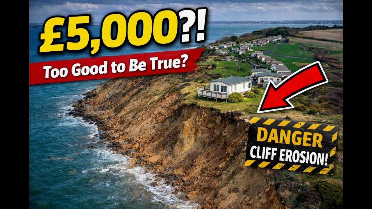 £5,000 Cliff Top Seaside Chalet… But There’s a Catch | Isle of Wight Drone Footage