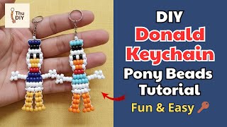 How to Make a Donald Duck Pony Beads Keychain 🔑✨ – Cute handmade Donald Duck beaded keychain
