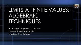Information 1.2 Limits: Algebraic Techniques - Calculus Abridged News