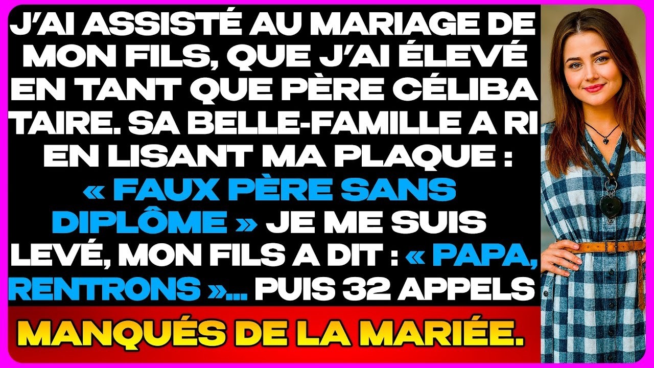 « Père du marié ». C’était écrit en lettres dorées sur la table familiale, au mariage de mon fils. Mais en dessous, à la main, quelqu’un avait ajouté : « Père bidon sans éducation ». J’ai cru à...