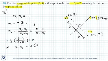 Q18 Ch 10 Straight Line Misc Ex Find the image of the point (3, 8) with respect to the line x+3y=7