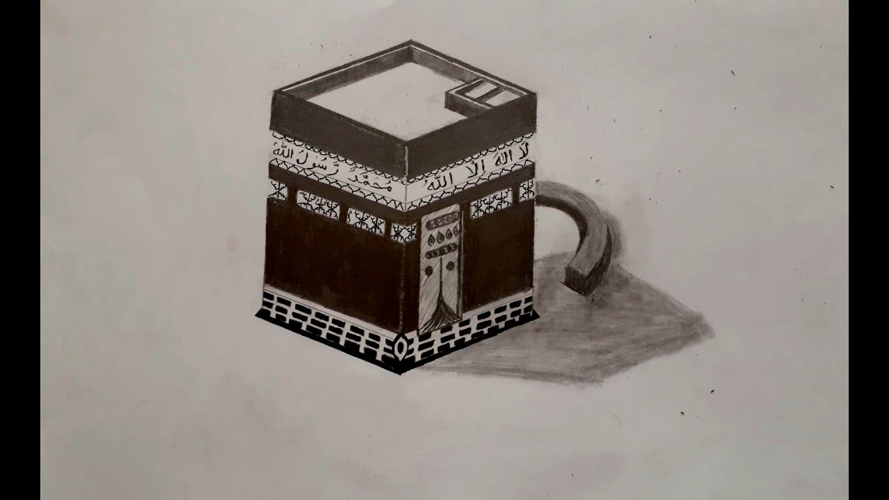 Рисунок каабы карандашом