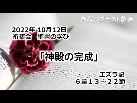 2022年10月12日(水)赤塚教会祈祷会 聖書の学び「神殿の完成」エズラ記6章13～22節