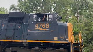 Blazin' Hazen TO for the SLO-MO, NS empty hopper train and a new channel friend!