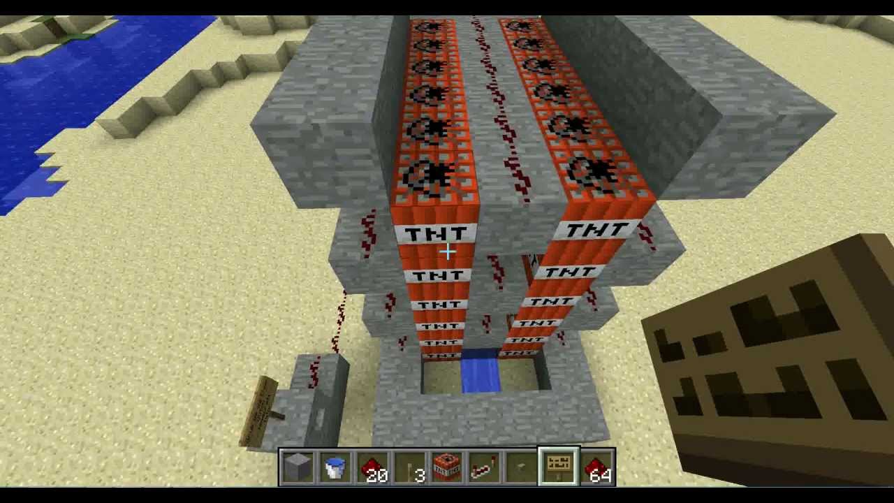 hoe maak je een makkelijke en snelle tnt kannon in minecraft - YouTube
