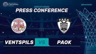 Ventspils v PAOK - Press Conference - Basketball Champions League 2017