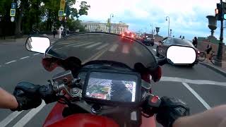 OLD HONDA VFR 750 F 1996. Driving in Saint-Petersburg [часть I]