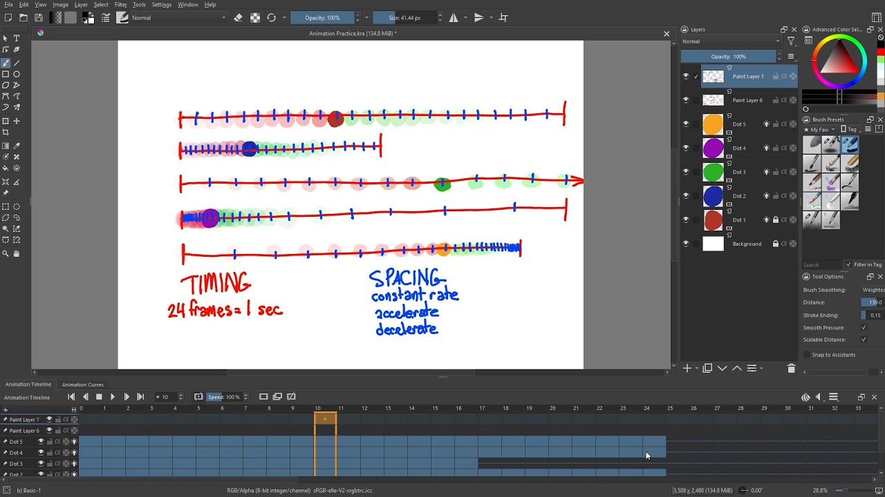 Krita Animation Basics - Understanding Timing & Spacing - YouTube