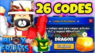 26 CODIGOS DE BLOX FRUITS CODES ROBLOX *FRUTA DRAGON*